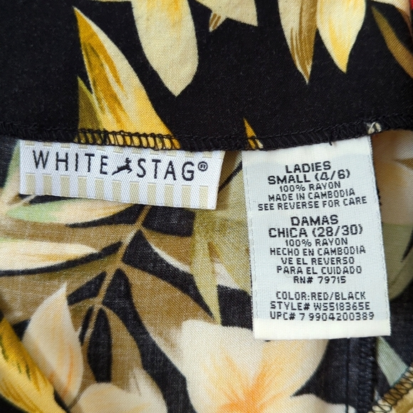 White Stag Y2K Vintage Tropical Floral Sleeveless Button Front Midi Shift Dress - Picture 5 of 12